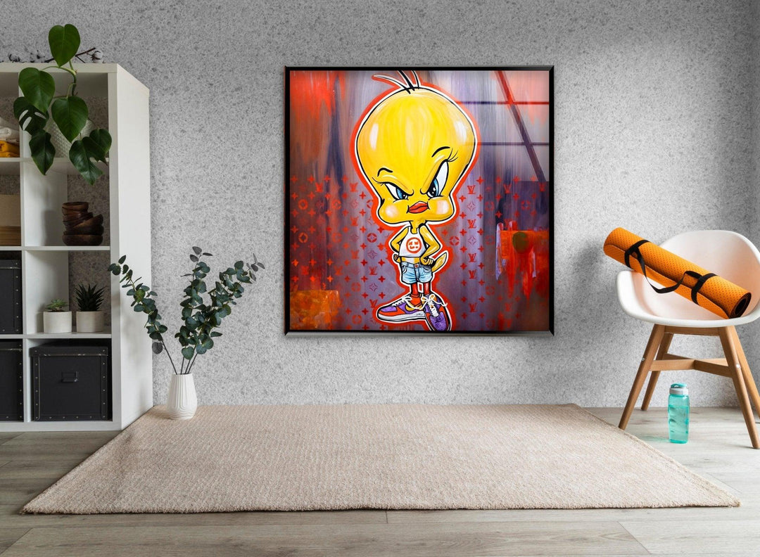 Angry Chick Glass Wall Art glass photo prints, glass picture prints
