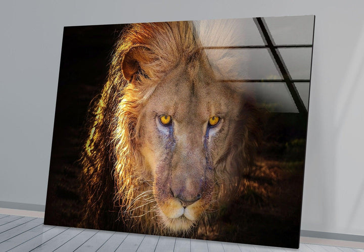 Angry Lion Glass Wall Art             glass wall decor, glass wall art decor