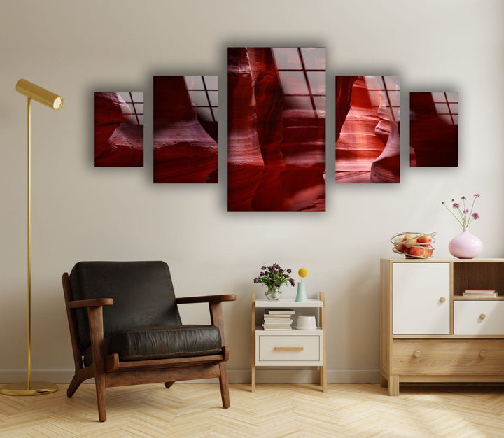 Antelope Canyon Landscape Glass Wall Art, print picture on glass, Tempered Glass Wall Art