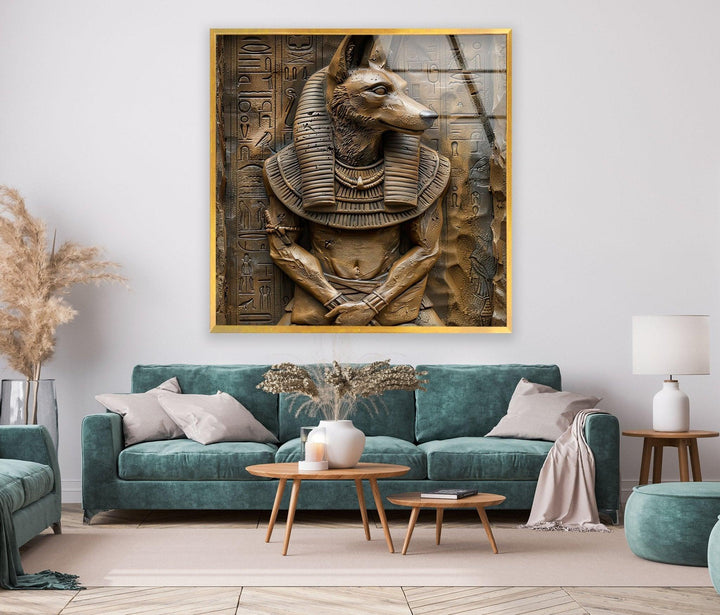 Anubis-Statue, Wandkunst aus Glas