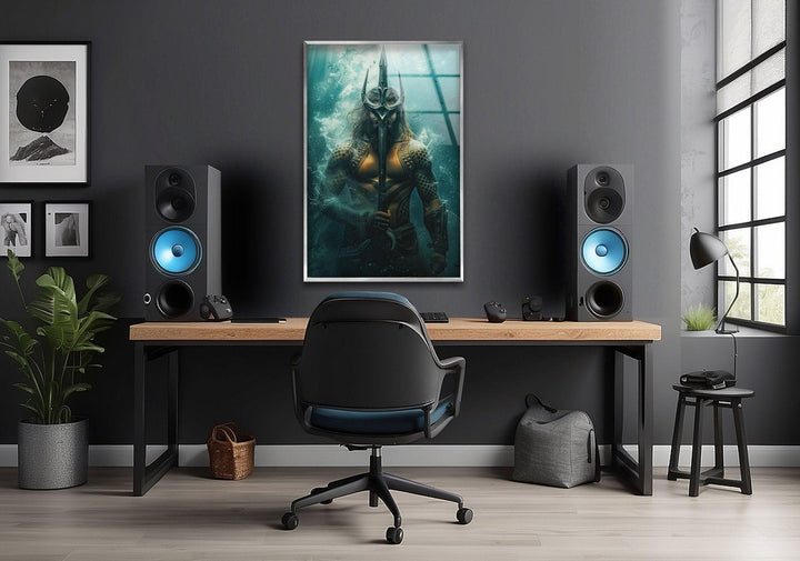 Aquaman's Spear Glass Wall Art glass wall decor, glass wall art decor
