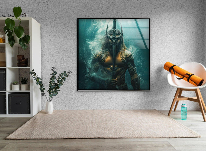Aquaman's Spear Glass Wall Art print on glass, glass printed photos
