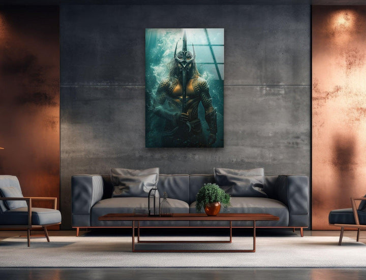 Aquaman's Spear Glass Wall Art stained glass wall art, stained glass wall decor
