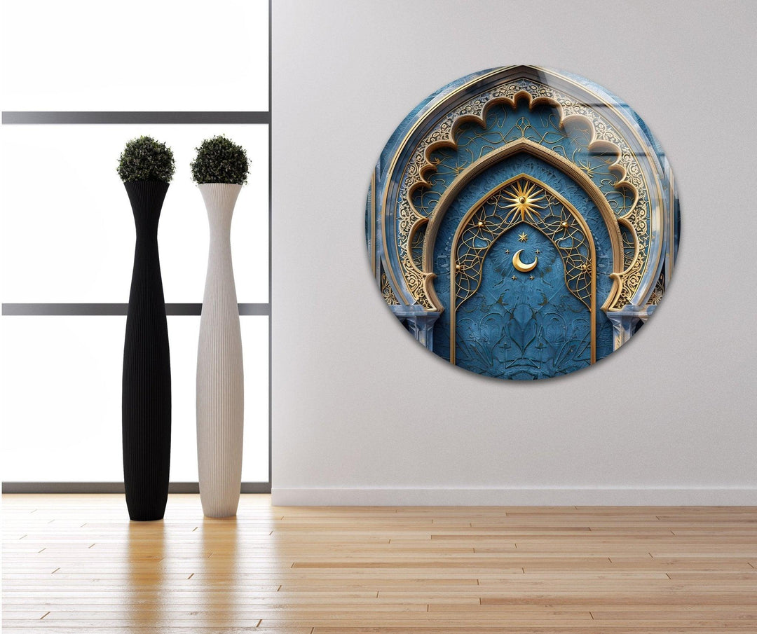 Arabic Style Glass Wall Art print on glass, glass printed photos

