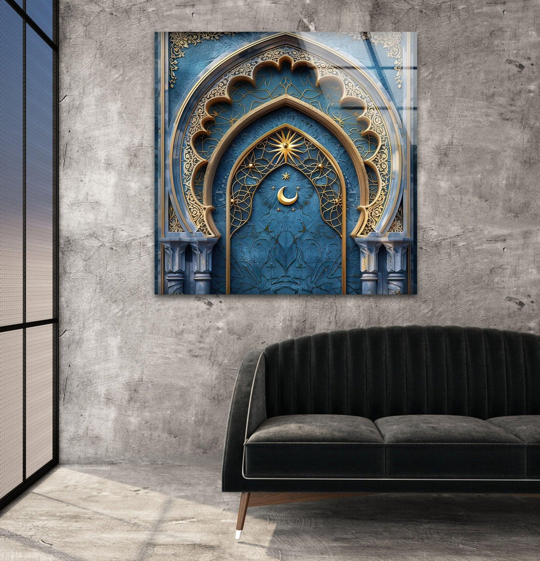 Arabic Style Glass Wall Art print picture on glass, Tempered Glass Wall Art
