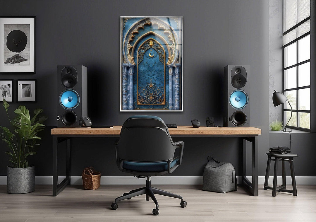 Arabic Style Glass Wall Art custom glass pictures, glass art prints
