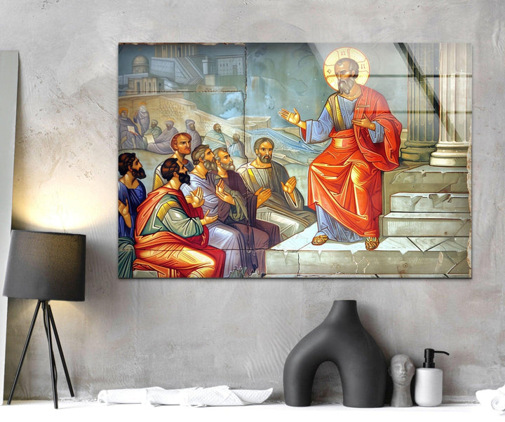 Areopagus Sermon Modern Glass Wall Art Decor