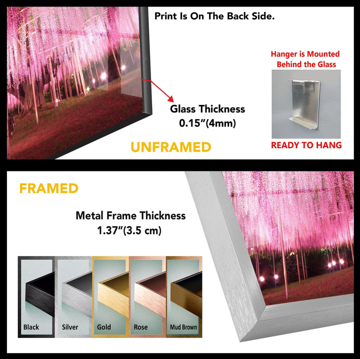 Ashikaga Flower Park Glass Wall Art, Glass Printing Wall Art, Print photos on glass
