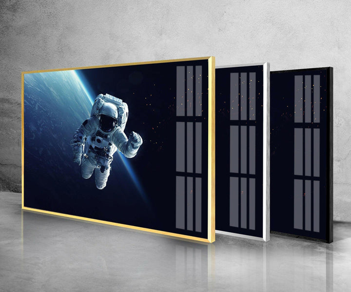 Astronaut At Spacewalk Glass Wall Art, glass image printing, glass prints from photos