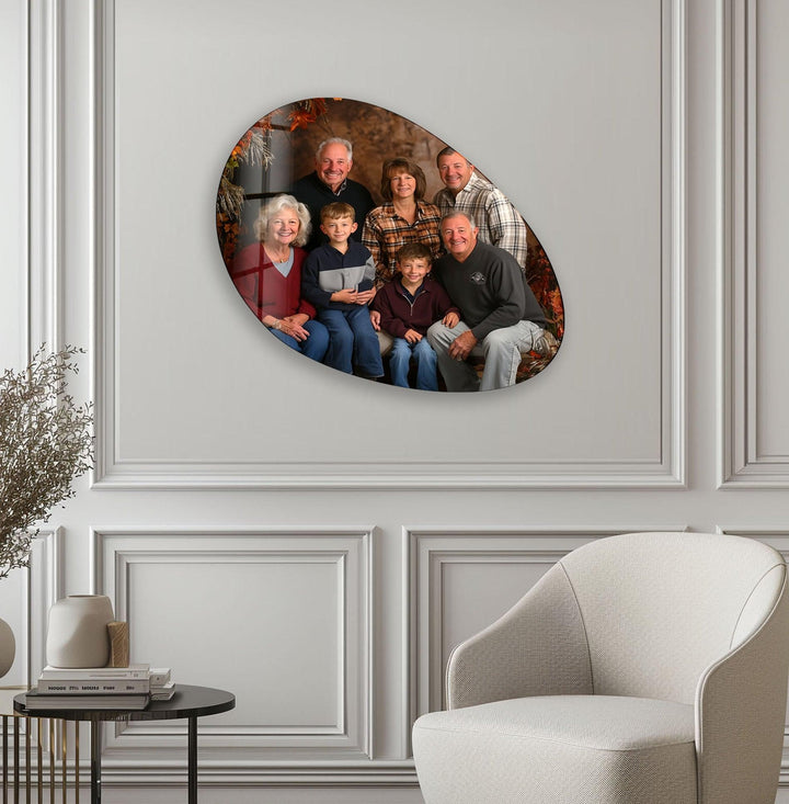 Individuelle organische ovale Glaswandkunst