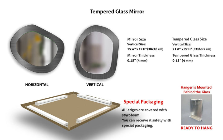 Asymmetrischer Wandspiegel aus Metall