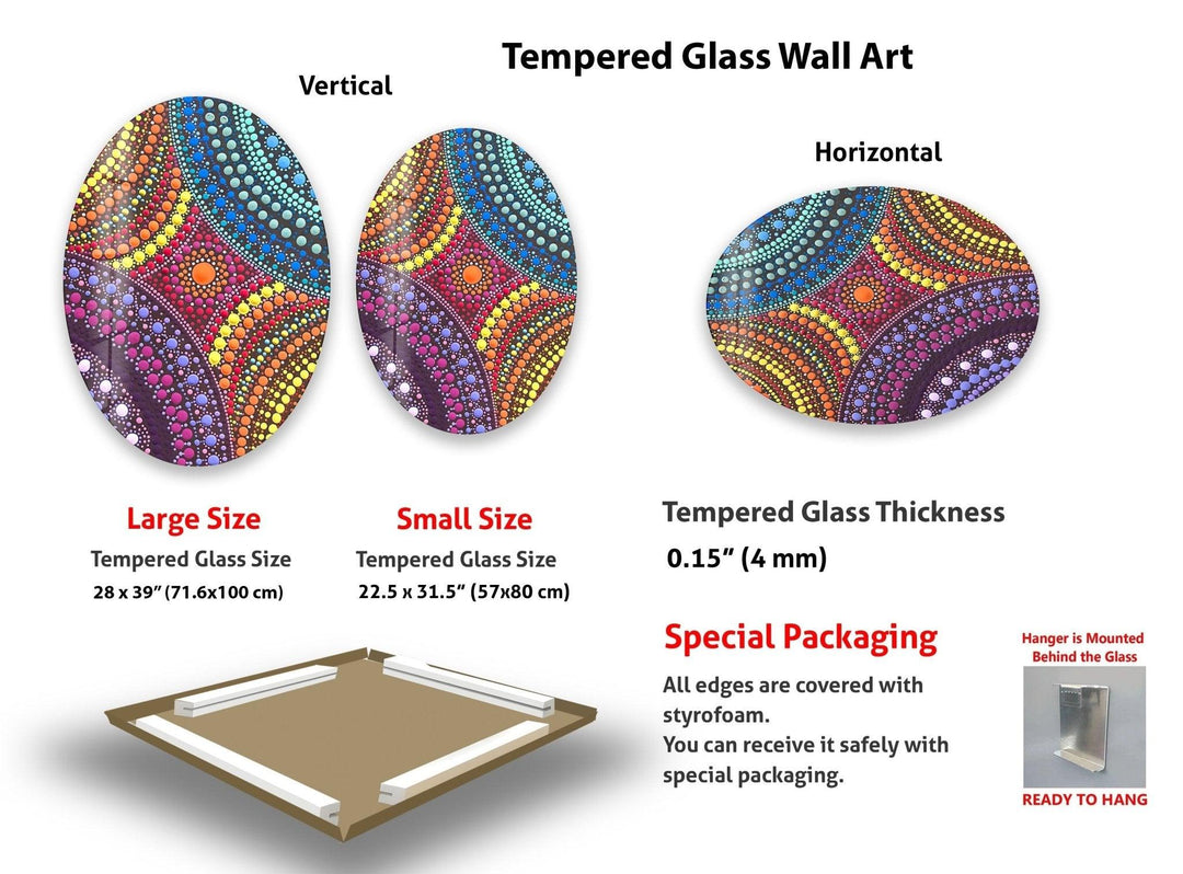 Asymmetrische ovale bunte Buntglas-Wandkunst