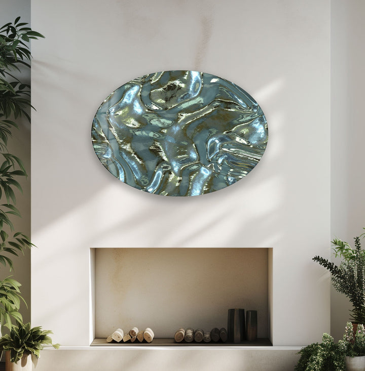 Asymmetric Oval Shiny Glass Wall Art glass image printing, glass prints from photos
