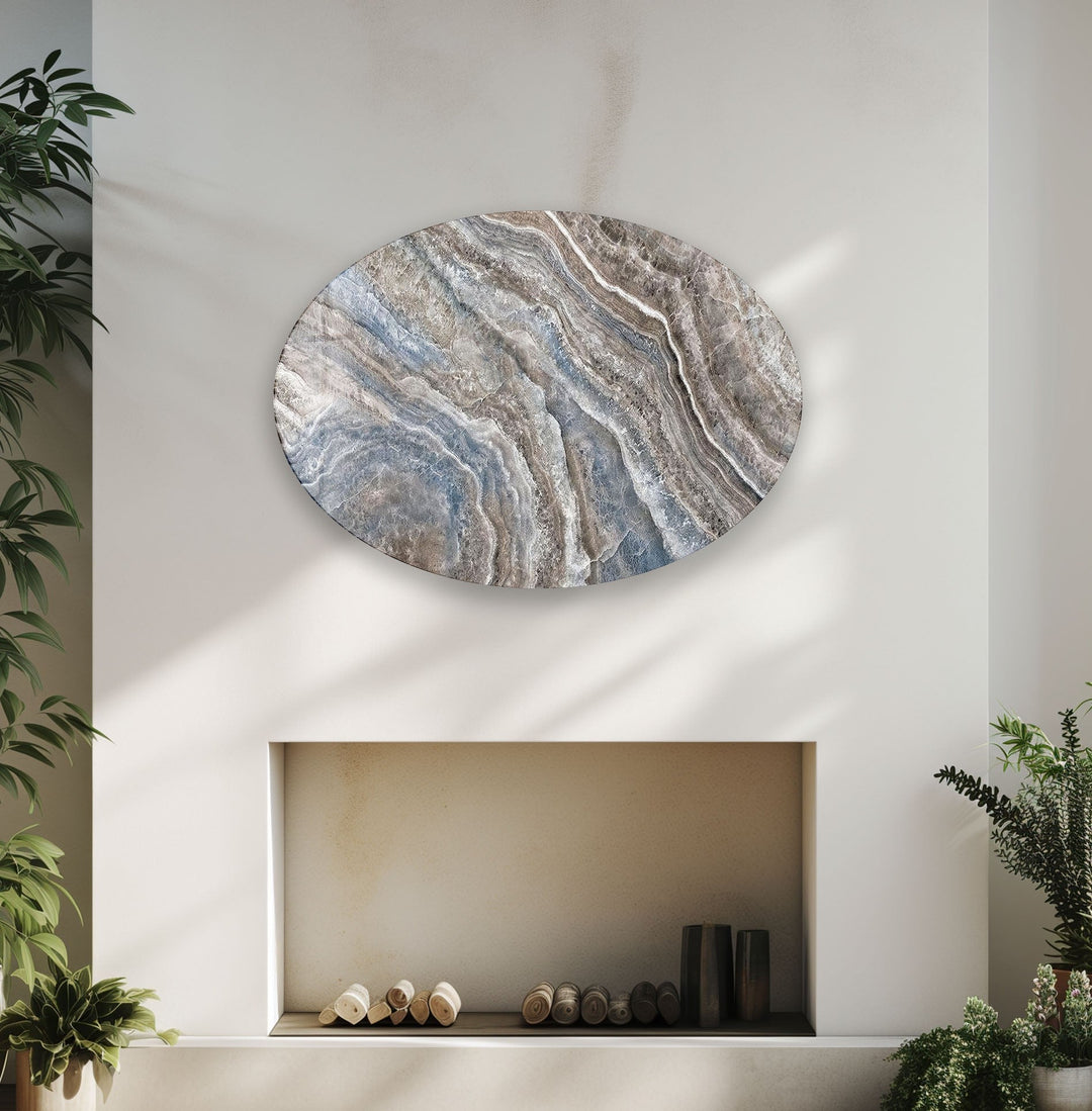 Asymmetric Oval Stone Design Glass Wall Art glass photo prints, glass picture prints
