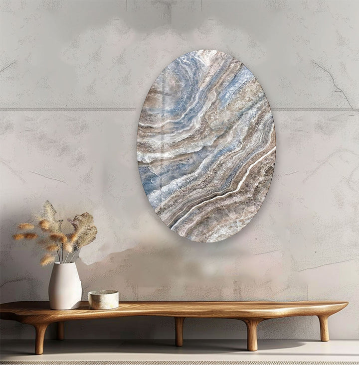 Asymmetric Oval Stone Design Glass Wall Art glass image printing, glass prints from photos
