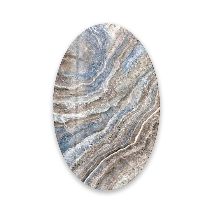 Asymmetric Oval Stone Design Glass Wall Art photo print on glass, prints on glass wall art
