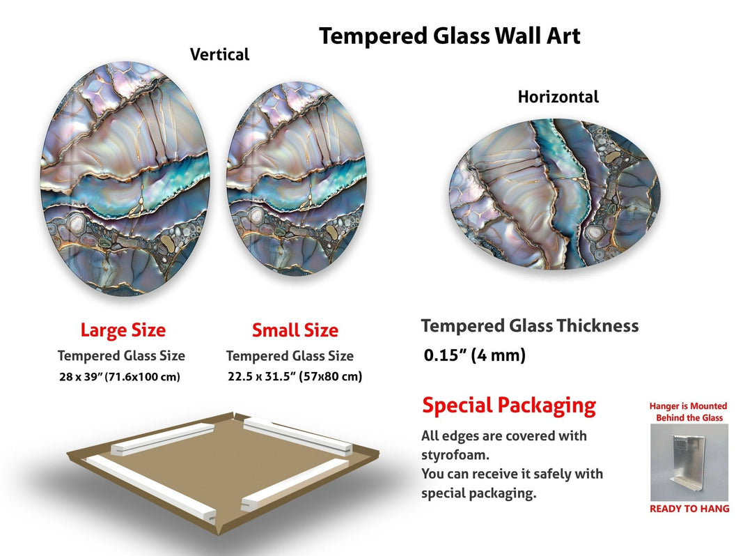 Asymmetric Oval Vivid Stained Glass Wall Art