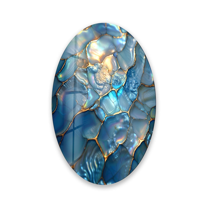 Asymmetric Oval Vivid Stones Glass Wall Art glass image printing, glass prints from photos
