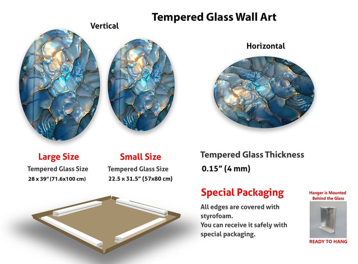 Asymmetric Oval Vivid Stones Glass Wall Art