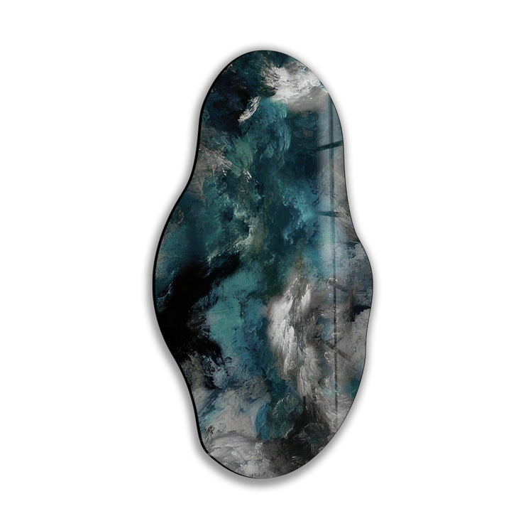 Asymmetrical Gray Abstract Glass Wall Art photo print on glass, prints on glass wall art
