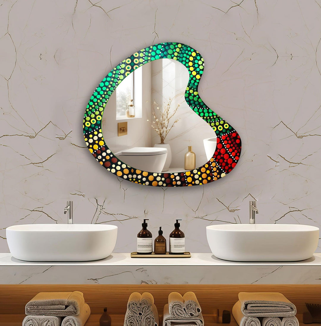 Decorative wall mirror with a contemporary design, perfect for adding elegance to any space
