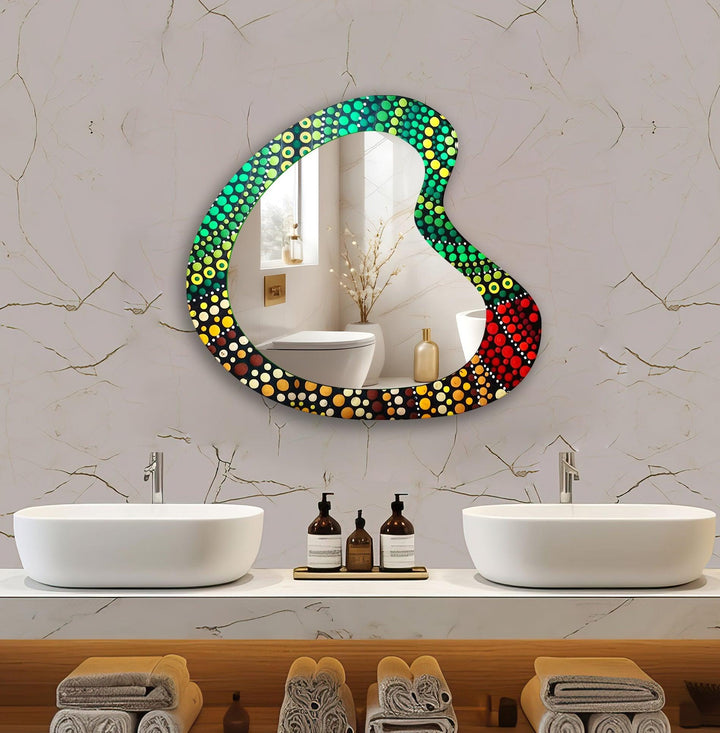 Decorative wall mirror with a contemporary design, perfect for adding elegance to any space
