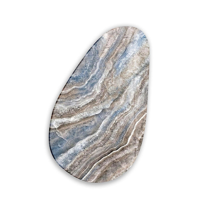 Asymmetrical Oval Brown Marble Design Glass Wall Art picture on glass wall art, photos printed on glass
