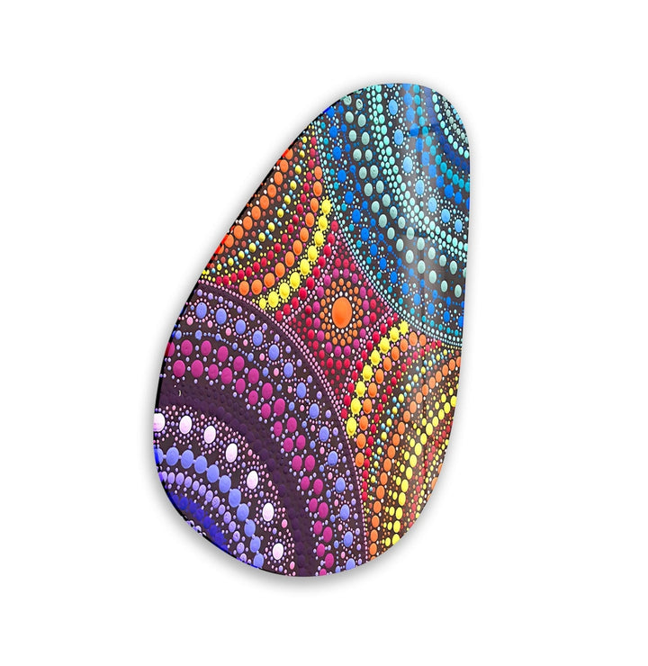 Asymmetrical Oval Colored Mosaic Design Glass Wall Art glass photo prints, glass picture prints
