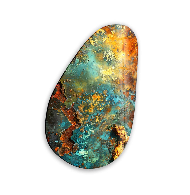 Asymmetrical Oval Colorful Abstract Glass Wall Art print picture on glass, Tempered Glass Wall Art
