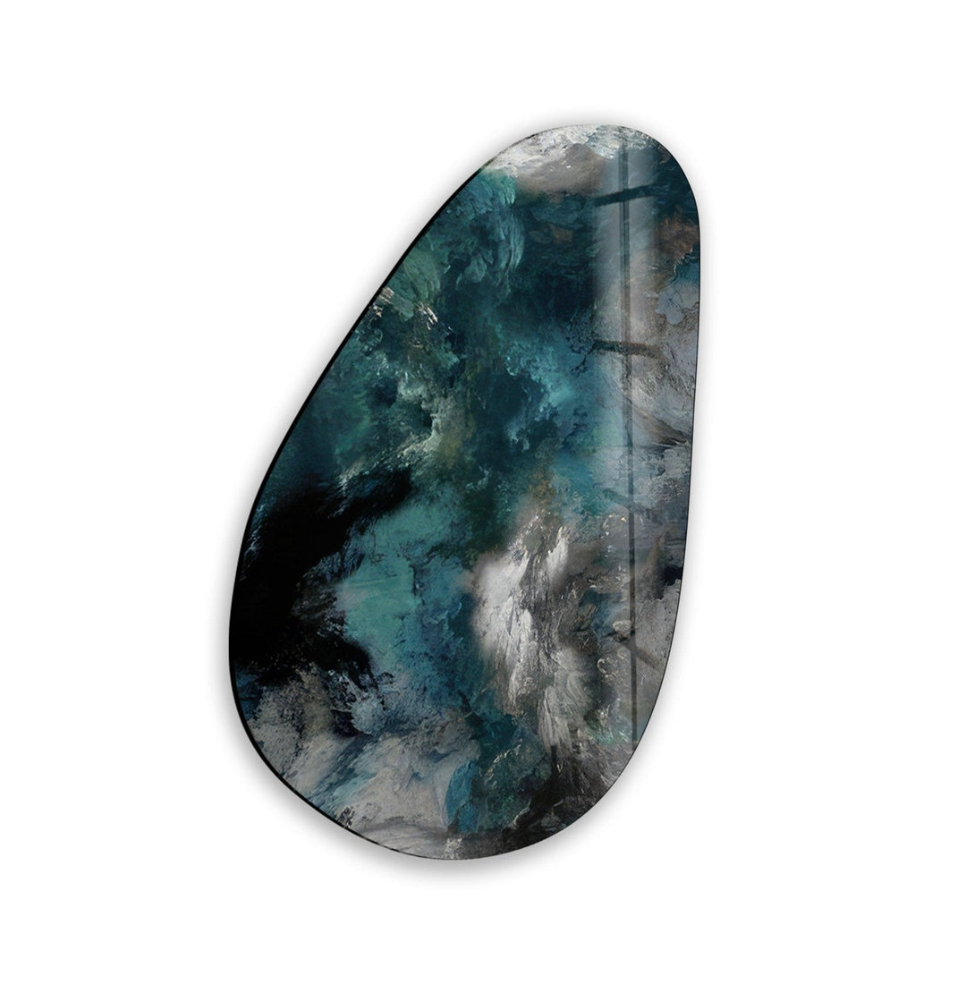 Asymmetrical Oval Dark Smoke Glass Wall Art photo print on glass, prints on glass wall art
