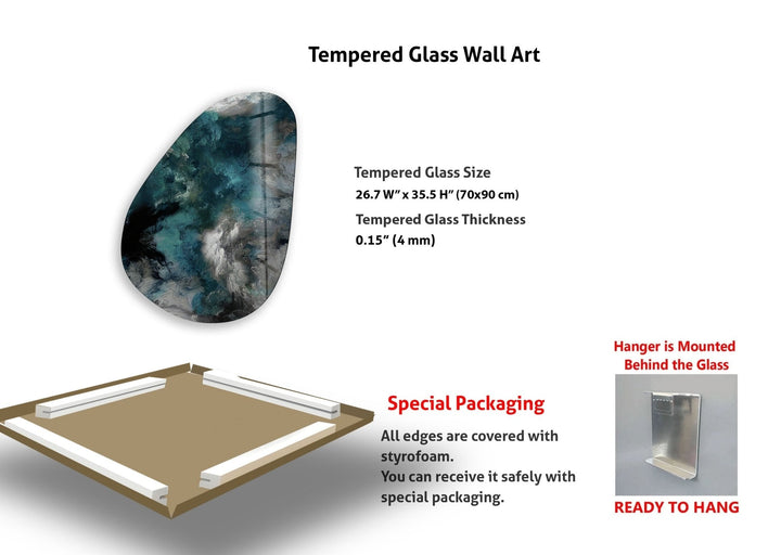 Asymmetrische ovale Wandkunst aus dunklem Rauchglas