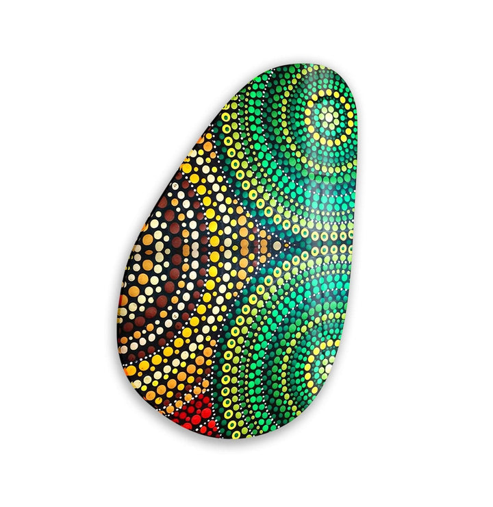 Asymmetrical Oval Mosaic Design Green Glass Wall Art glass pictures for Wall, glass prints wall art
