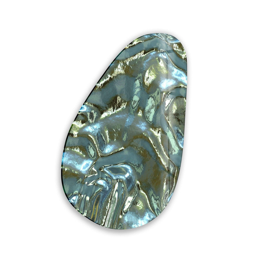 Asymmetrical Oval Shiny Abstract Glass Wall Art glass image printing, glass prints from photos
