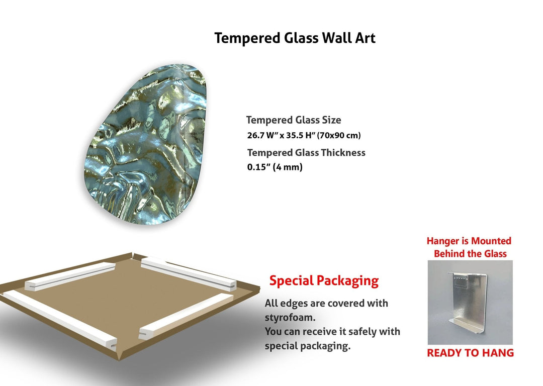 Asymmetrical Oval Shiny Abstract Glass Wall Art