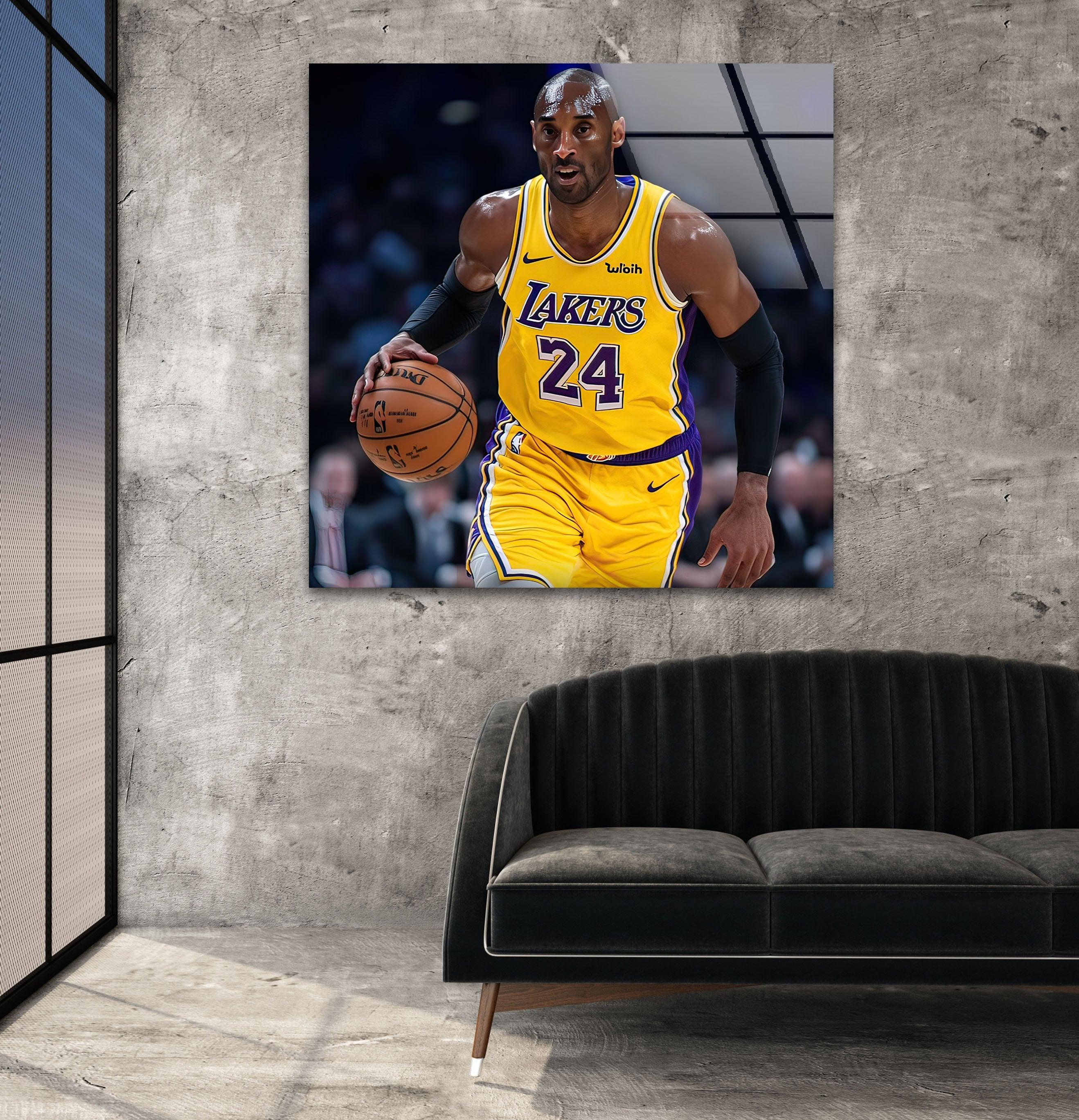 Kobe Bryant Lakers Glass Wall Art – Iconic Sports Legend