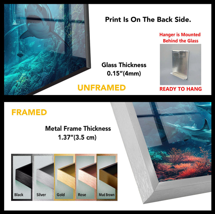 Underwater Atlantis Glass Wall Art, custom glass photo prints, large glass prints