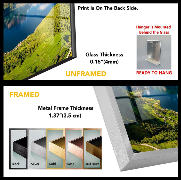 Aurlandsfjord Landscape Glass Wall Art
