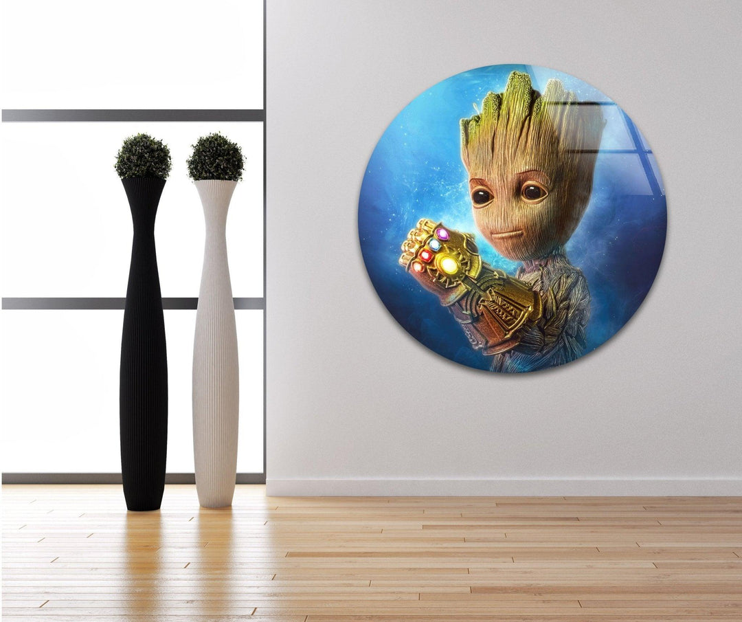 Avengers Baby Groot Wanddekoration aus Glas