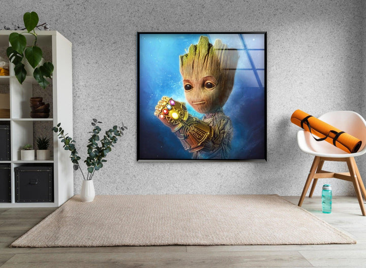 Avengers Baby Groot Wanddekoration aus Glas