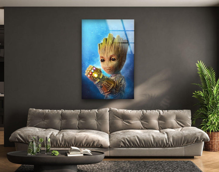 Avengers Baby Groot Wanddekoration aus Glas