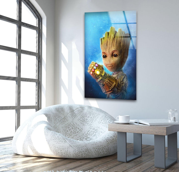 Avengers Baby Groot Wanddekoration aus Glas