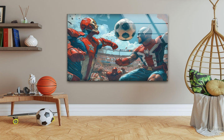 Avengers Fußball-Wandkunst aus Glas