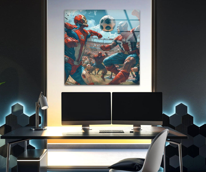 Avengers Fußball-Wandkunst aus Glas