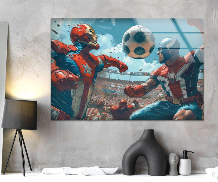 Avengers Fußball-Wandkunst aus Glas