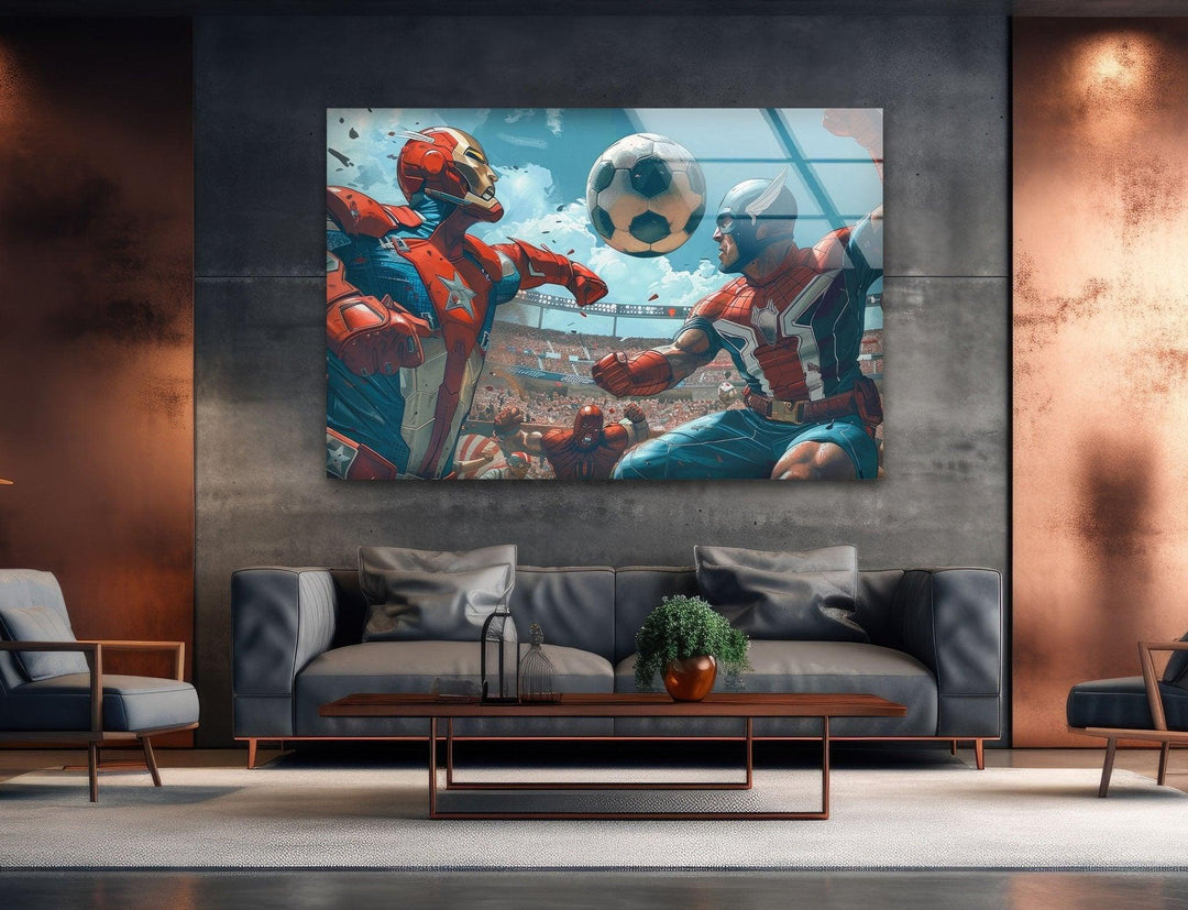 Avengers Fußball-Wandkunst aus Glas