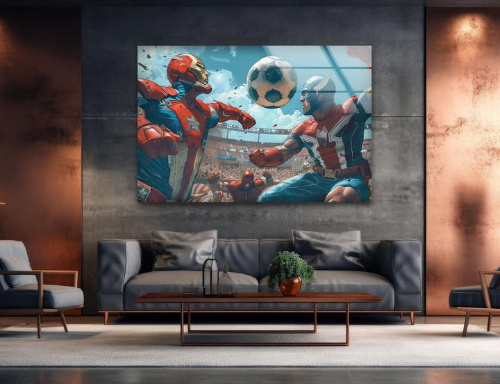 Avengers Fußball-Wandkunst aus Glas