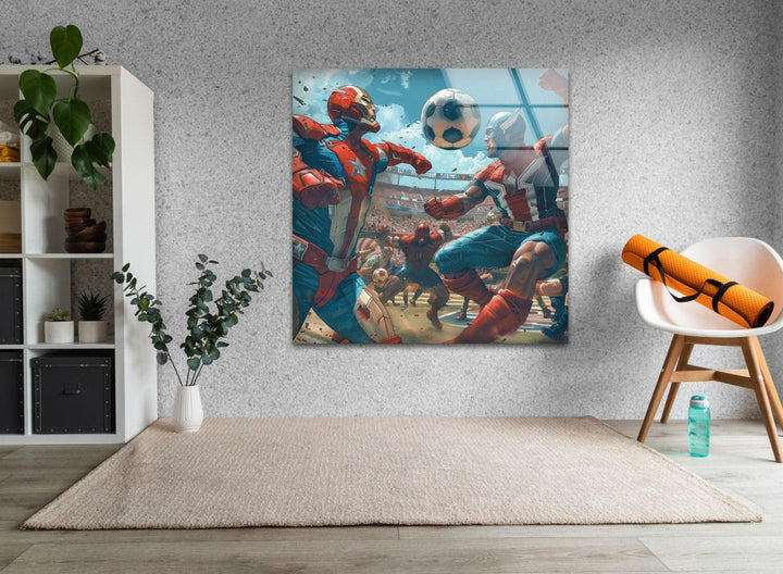 Avengers Fußball-Wandkunst aus Glas