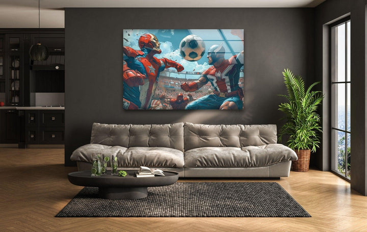 Avengers Fußball-Wandkunst aus Glas
