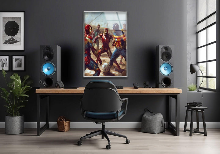 Avengers Fußball-Wandkunst aus Glas