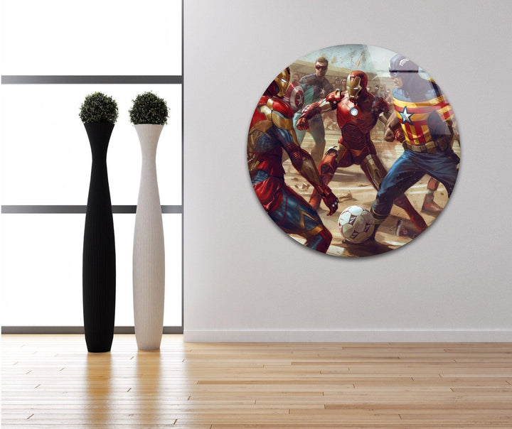 Avengers Fußball-Wandkunst aus Glas